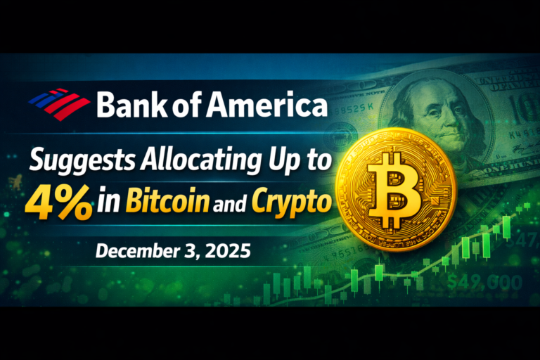 Bank of America Suggests Allocating Up to 4% in Bitcoin and Crypto