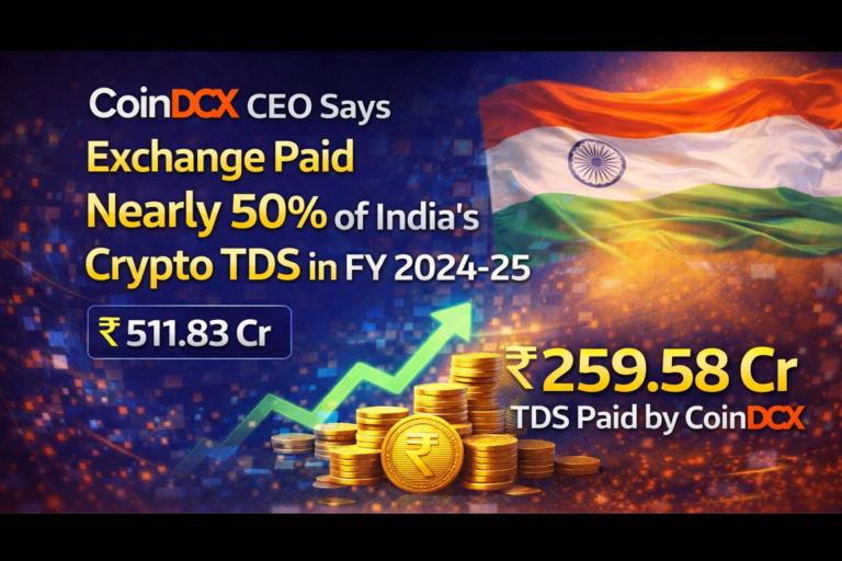 CoinDCX CEO Says Exchange Paid Nearly 50% of India’s Crypto TDS in FY 2024‑25