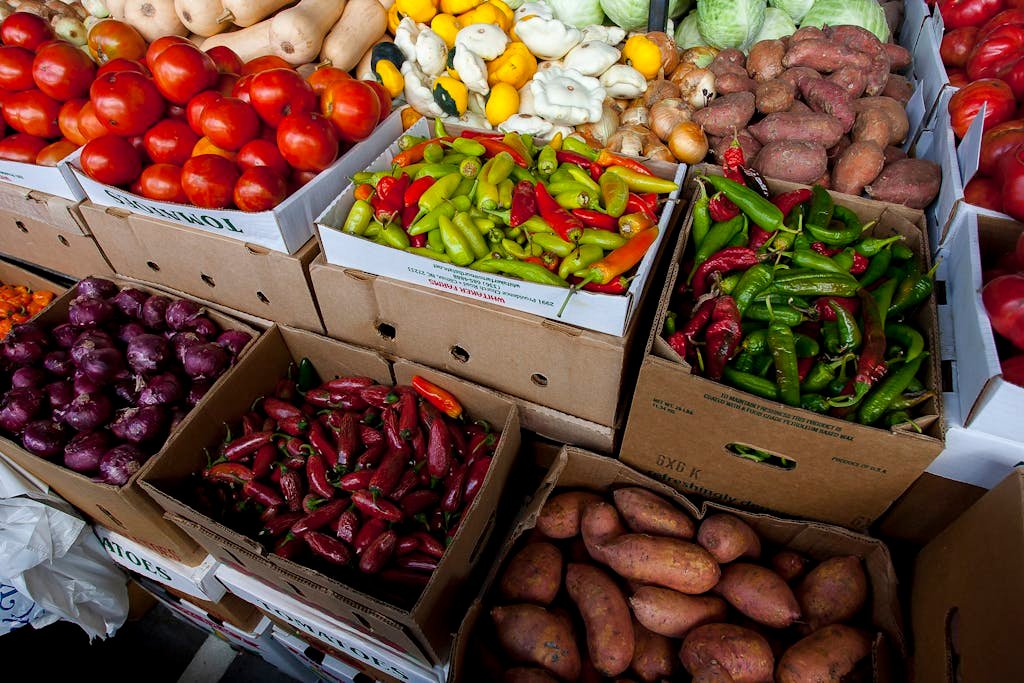 A vibrant display of fresh vegetables