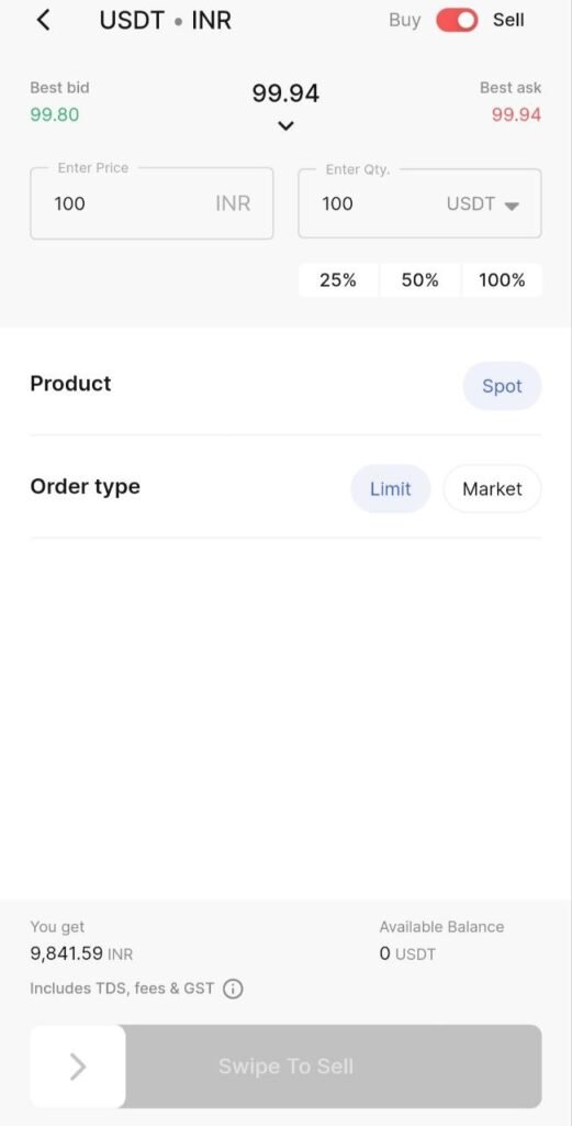 How to Convert USDT to INR Using CoinDCX in India